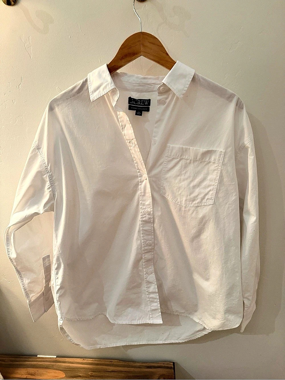 J.Crew Étienne oversized shirt in lightweight oxford White XS